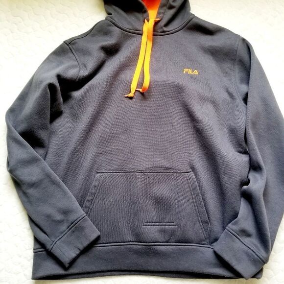 Fila mens hoodie grey neon large - Picture 4 of 7